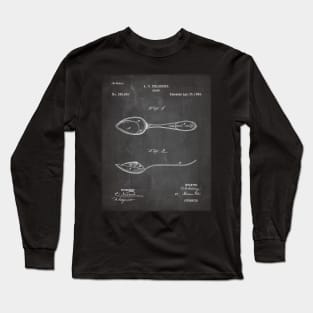 Kitchen Spoon Patent - Cook Chef Farmhouse Décor Art - Black Chalkboard Long Sleeve T-Shirt